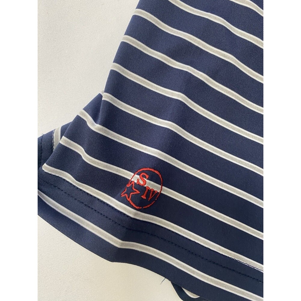 Peter Millar Summer Comfort Polo XL Navy Striped Maker's Mark Star Hill Farm SIV - Picture 2 of 7